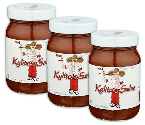 Kylito&#39;s Salsa 16oz Jar (Pack of 3) (Choose Flavor Below) (Hot - Hot) by Kylito&#39;s