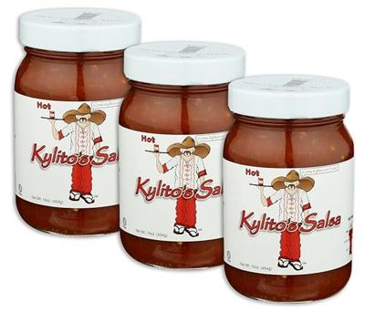 Kylito&#39;s Salsa 16oz Jar (Pack of 3) (Choose Flavor Below) (Hot - Hot) by Kylito&#39;s