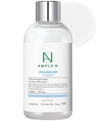 Hyaluron Shot Toner - Korean Hyaluronic Acid and Ceramide Hydrating Face Toner - Moisturizing Essence for Minimizing Wrinkles - Dewy Healthy Glow Skin Booster for Dry and Sensitive Skin, 7.43 fl.oz.