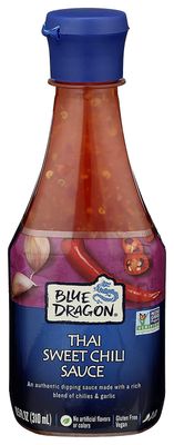 Blue Dragon Thai Sweet Chili Sauce, Dipping Sauce, Marinade, Squeezy Bottle, Gluten Free, Vegan, 10.5 Ounce (Pack of 6)