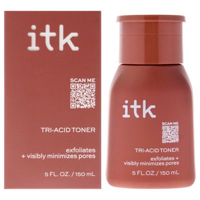 ITK Tri-Acid Facial Toner with AHA, BHA, PHA Niacinamide - Exfoliate Face Minimize Pores - Salicylic Lactic Acid - Brighten Dark Spots Glow, 5 Fl Oz