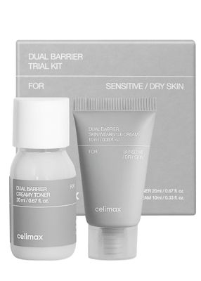 celimax Dual Barrier Trial Kit Travel Size, Gift Set with Creamy Toner &amp; Skin Wearable Cream, Travel Size, Mini-sized Gift Set, Ceramides, Peptide