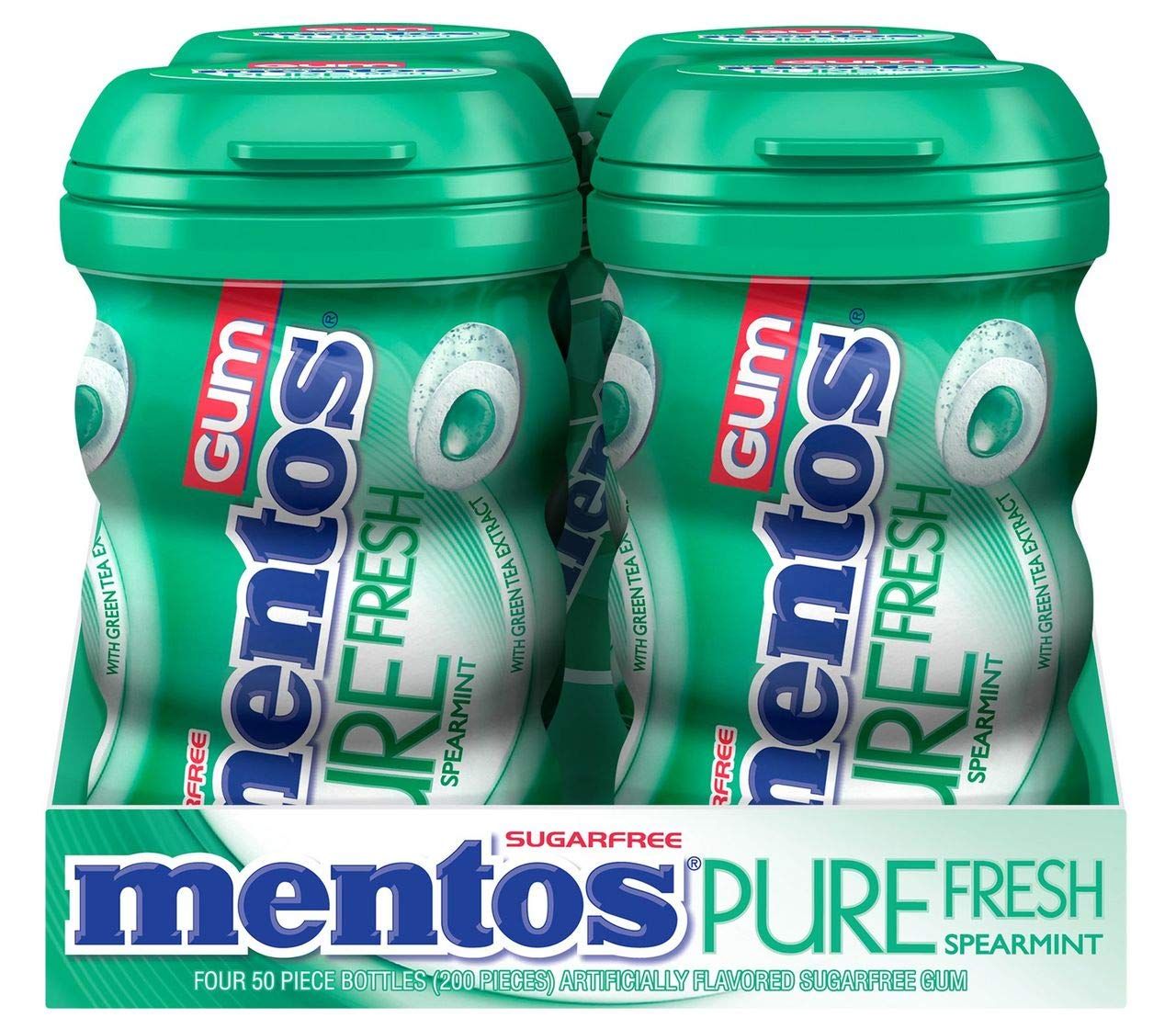 Product of Mentos Pure Fresh Spearmint Gum 4 pk./50 ct. Biz Discount