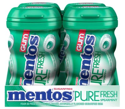 Product of Mentos Pure Fresh Spearmint Gum 4 pk./50 ct. Biz Discount
