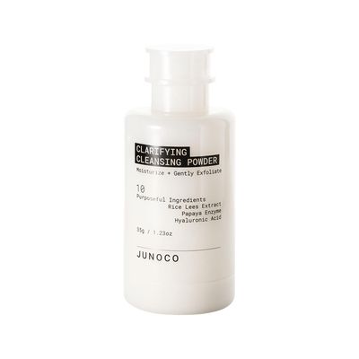 JUNO &amp; Co. JADE Clarifying Cleansing Powder, Refillable Exfoliating Enzyme Face Cleanser to Enhance Smooth, Hydrated Skin