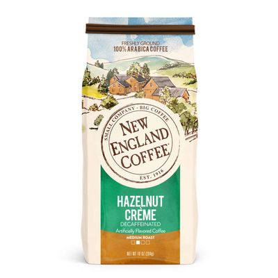 New England Coffee Hazelnut Crme Decaffeinated Medium Roast Ground Coffee, 10oz Bag (Pack of 3)