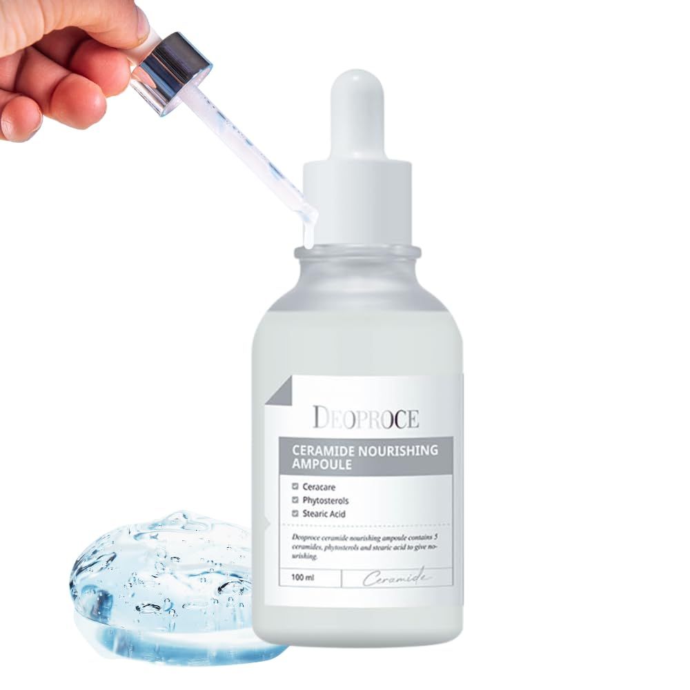 Deoproce Sheer Ceramide Nourishing Intensive Ampoule w/ 5 types of Ceramide Ingredients restore skin&#39;s natural barrier, Improve cell structure and even skintone Korean Skincare 3.4 Fl oz