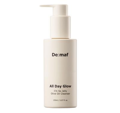 De:maf All Day Glow I&#39;m So Jelly Olive Oil Cleanser, 75% Olive Oil, Jelly-like Makeup Remover for Pore Cleanse, Suitable for Sensitive Skin, Korean Skincare (150ml, 5.07, Fl Oz)