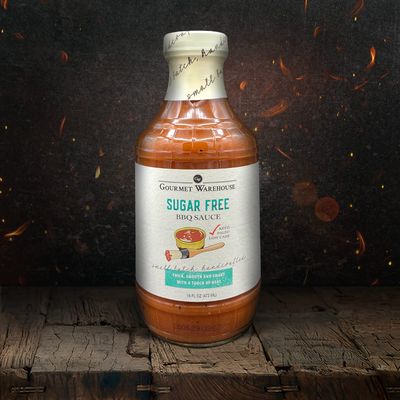 Gourmet Warehouse Small Batch Sugar Free BBQ Sauce Made With Natural Ingredients Gluten Free No HFCS Tangy Barbecue 16 Oz (Pack of 1)