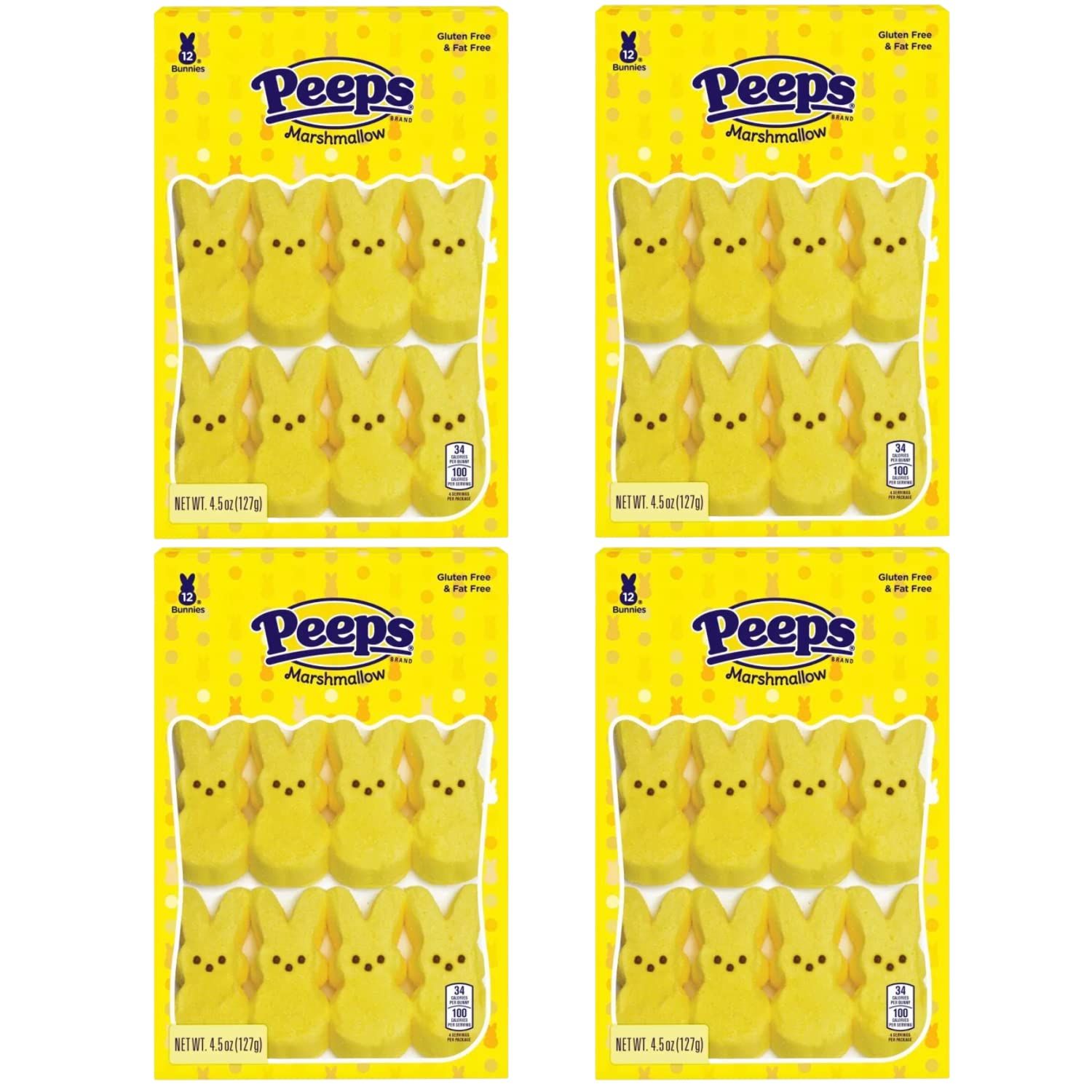 Marshmallow Peeps Yellow Easter Bunnies 12ct (4)