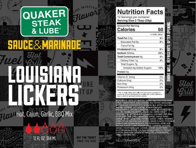 Quaker Steak and Lube Louisiana Lickers Wing Sauce - TWO 12 Ounce Bottles of Quaker Steak &amp; Lube Louisiana Lickers Chicken Wing Sauce