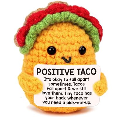 Mini Positive Crochet Taco Mothers Day Birthday Gifts for Women Mom Daughter Son Sister Friend Coworkers Men andmade Emotional Inspirational Support Funny Nuggets Christmas Easter Small Gifts