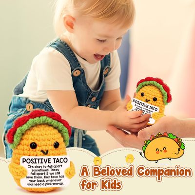 Mini Positive Crochet Taco Mothers Day Birthday Gifts for Women Mom Daughter Son Sister Friend Coworkers Men andmade Emotional Inspirational Support Funny Nuggets Christmas Easter Small Gifts