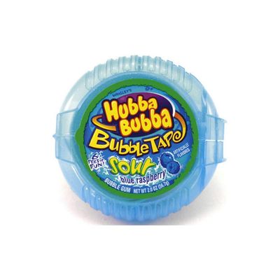 Hubba Bubba Sour Blue Raspberry Bubble Gum Tape, 2 ounce (Pack of 6)