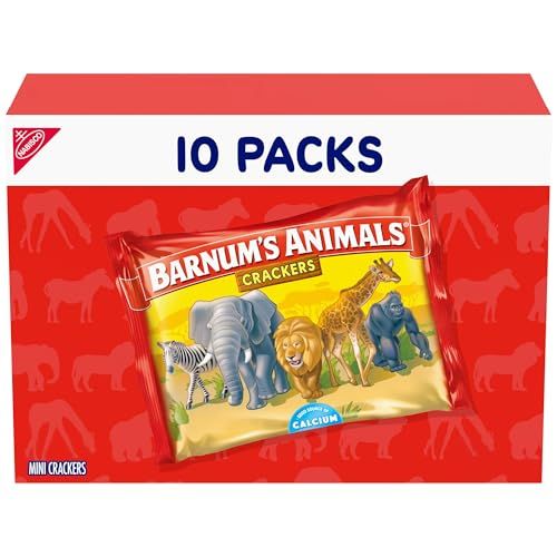 BARNUM&#39;S Original Animal Crackers, Kids Snacks, 10 Snack Packs