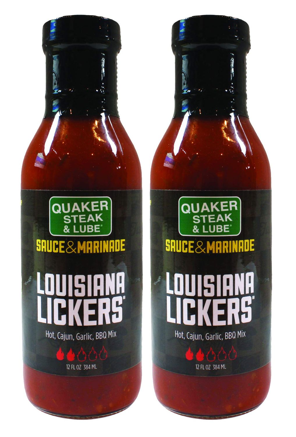 Quaker Steak and Lube Louisiana Lickers Wing Sauce - TWO 12 Ounce Bottles of Quaker Steak &amp; Lube Louisiana Lickers Chicken Wing Sauce
