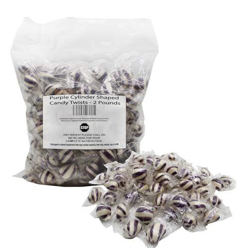 Purple Cylinder Shaped Mint Candy Twists - 2 Pounds