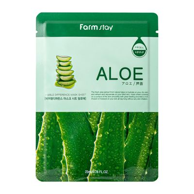 FARMSTAY Visible Difference Sheet Mask - Hydrating Face Mask With Aloe - Korean Skincare for Intense Hydration Boost - 10 Piece Set - Aloe - 1 pc