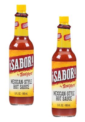 Smiling Sweets Pete Sabor, Mexican Style Delicious Hot Sauce with the Whole Family is Sure to Love, Spicy and Delicious (Pack of 2)