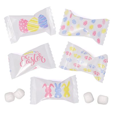 Gift Boutique Happy Easter Butter Mints Candy Bags 100 Count Egg Bunny Mint Candies 13 Oz (368 g) Individually Wrapped Bunnies Buttercream Pink Yellow Blue White Wedding Sweets Party Favor Supplies