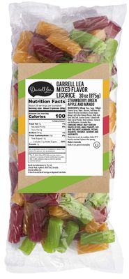 Darrell Lea Australian Licorice, Mixed Flavor, 30 Ounce Bulk Bag (1-Pack) Non-GMO, No Palm Oil, No High Fructose Corn Syrup Soft &amp; Chewy Licorice Candy, Made in Australia