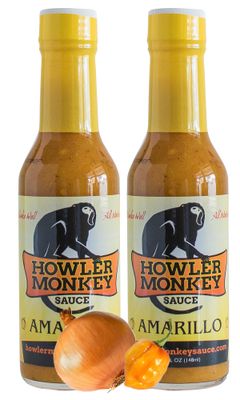Howler Monkey Sauce Amarillo - Panama Hot Sauce - Gluten-Free, No Carbs, Low Sodium - No Thickeners, Preservatives, or Added Sugars - 5 oz (2-Pack)
