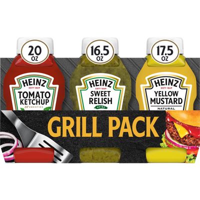 Heinz Tomato Ketchup, Sweet Relish &amp; Yellow Mustard Grill Pack, 3 ct Pack