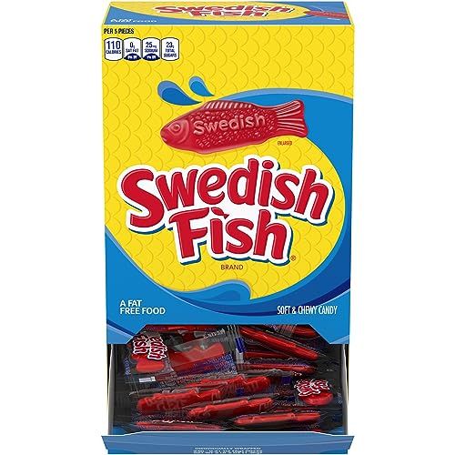 SWEDISH FISH Individually Wrapped Soft &amp; Chewy Candy, Bulk Candy, 240 Count Box