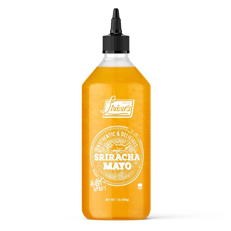 Lieber&#39;s Authentic And Delicious Sriracha Mayo, Hot And Spicy Mayonnaise Sauce, Non-GMO, No MSG, Gluten-free, Cholesterol-free, and Vegan, NET WT. 1 lb (454g)