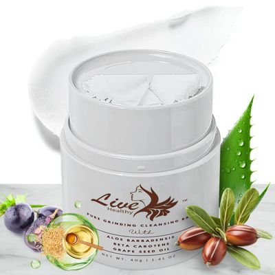 Live Healthy Grinding Cleansing Balm - Facial Oil Cleanser, Korean Makeup Remover, Deep Pore Cleansing - Gentle, Skin Care, Face Cleanser - Hygenic &amp; Moisturizing 1.41 fl Oz
