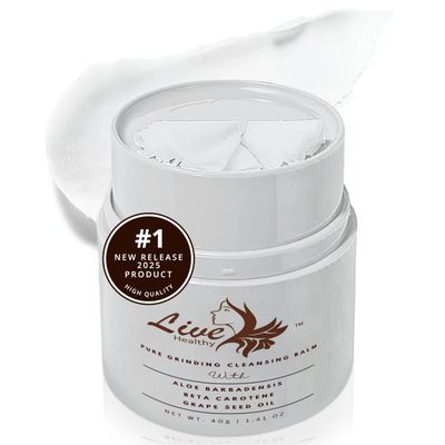 Live Healthy Grinding Cleansing Balm - Facial Oil Cleanser, Korean Makeup Remover, Deep Pore Cleansing - Gentle, Skin Care, Face Cleanser - Hygenic & Moisturizing 1.41 fl Oz