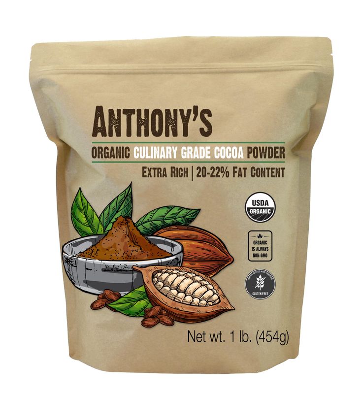 Anthony&#39;s Organic Culinary Grade Cocoa Powder, 1 lb, Dutch Processed Baking Cocoa, Gluten Free, Non GMO, Keto Friendly