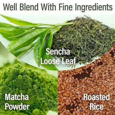 chaganju Genmaicha Green Tea with Matcha, roasted brown rice tea, Low caffeine, Japanese Tea, 3g60 tea bags
