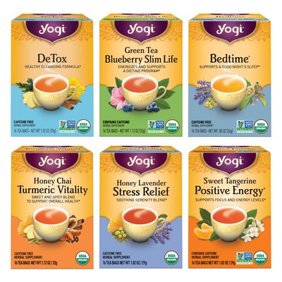 Yogi Tea Favorites Variety Sampler - 16 Bags per Pack (6 Packs) - Organic Tea Gift Box - Includes Sweet Tangerine Positive Energy, Honey Lavender Stress Relief, Bedtime &amp; More