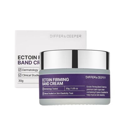Differ &amp; Deeper Ectoin Firming Band Cream - Wrinkle Care &amp; Skin Lifting with Ectoin Complex, 6-Peptide Cocktail &amp; Heating Active System, Hydrating &amp; Elasticity-Boosting Formula, Korean Skincare 1.05oz