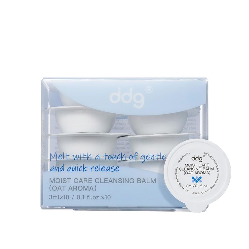 ddg Cleansing Balm-Makeup Remover Balm Travel Size,Individually Wrapped,Facial Cleanser for Heavy Makeup Removal,with Natural Plant Oils,Nourish &amp; Hydrate(3ml, Pack of 10)