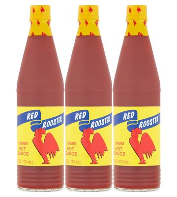 Louisiana Brand Red Rooster Hot Sauce, Made from Aged Peppers &amp; Distilled Vinegar (6 Fl Oz (Pack of 3)