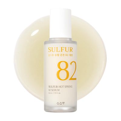 SINSURU Sulfur Hot Spring Water 82% Soothing Serum with Ceramide, Panthenol, Hyaluronic acid, Hydrating, Glass skin, Non comedogenic, for Dry Skin, Acne-Prone, Korean Skin Care (1.79 fl.oz. 53ml)