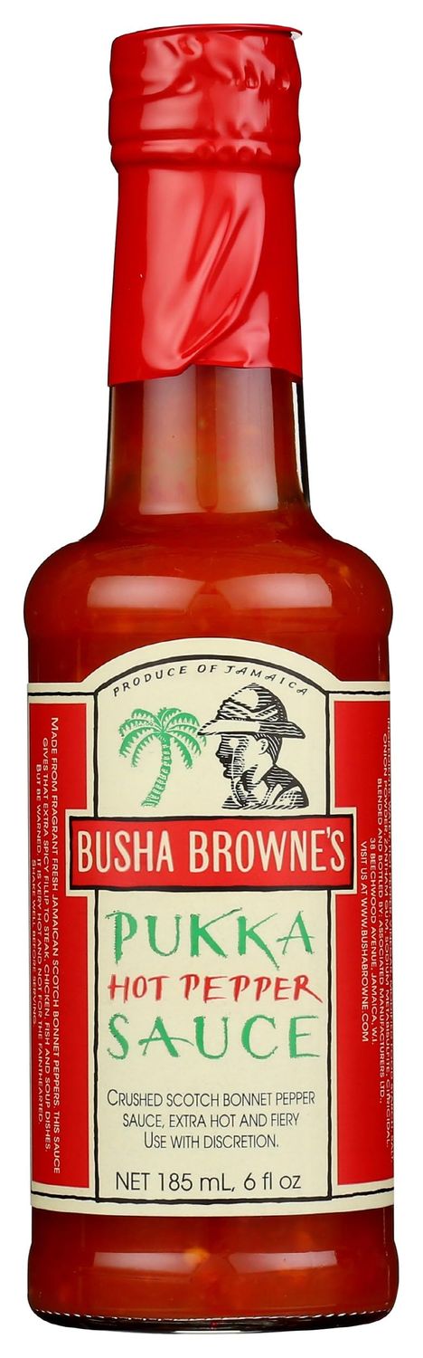 Busha Browne Pukka Hot Pepper Sauce, 6 Fluid Ounce