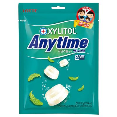 LENITH Xylitol Lotte Candy Anytime Sugar Free Xylitol Milk Mint Hard Candy 3 Layered Candy 92g (Pack of 1)