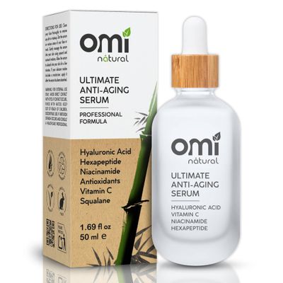 Total Package Serum - Hyaluronic Acid - Vitamin C - Acetyl Hexapeptide-8 - Niacinamide - Argireline Serum - Botox in a Bottle -For All Ages, Skin Types and Genders, Pore Minimizer for Face- 1.7 fl oz