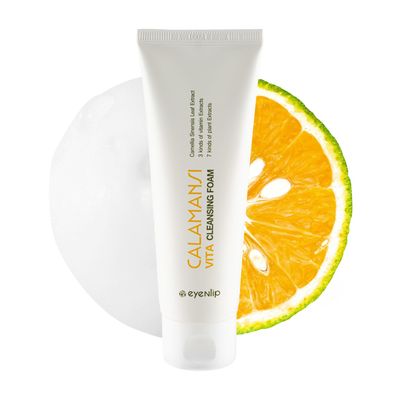 eyeNlip Calamansi Vita Cleansing Foam 4.23 oz - Korean Skin Care with Vitamin Infused Gentle Face Wash for Deep Cleansing &amp; Hydration