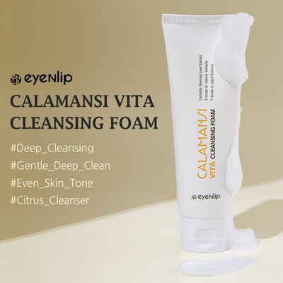 eyeNlip Calamansi Vita Cleansing Foam 4.23 oz - Korean Skin Care with Vitamin Infused Gentle Face Wash for Deep Cleansing &amp; Hydration