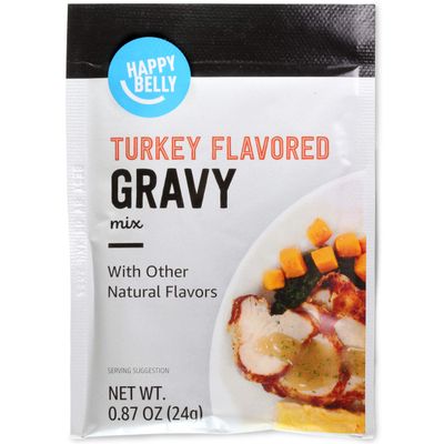 Amazon Brand - Happy Belly Turkey Flavored Gravy Mix, 0.87 ounce each, 12 Count (Pack of 1)