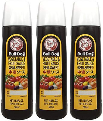 Bull-Dog Chuno Semi-Sweet Sauce 16.9 Fl. Oz. (3 Bottles)
