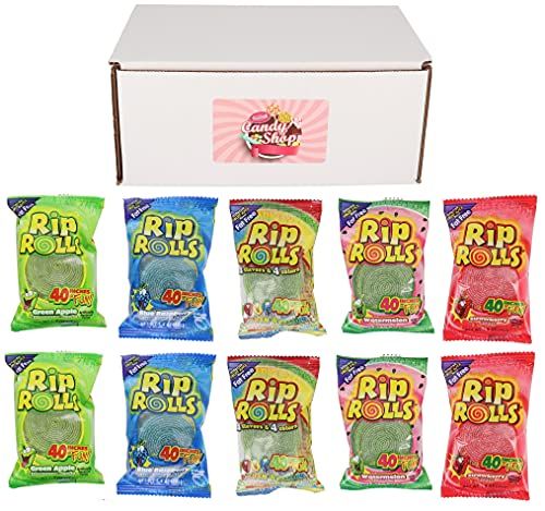 SECRET CANDY SHOP Rip Rolls Variety Pack of 5 Flavors (2 of each flavor, Total of 10)