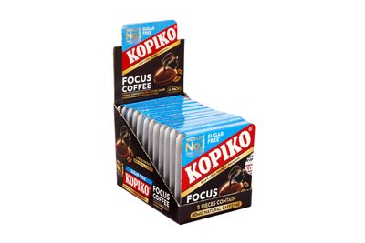 Kopiko Focus Coffee Candy - Highly Concentrated Coffee Candy, 12 pack box with 4 Focus candies per pack. 2 Candies Equals One Cup of Coffee
