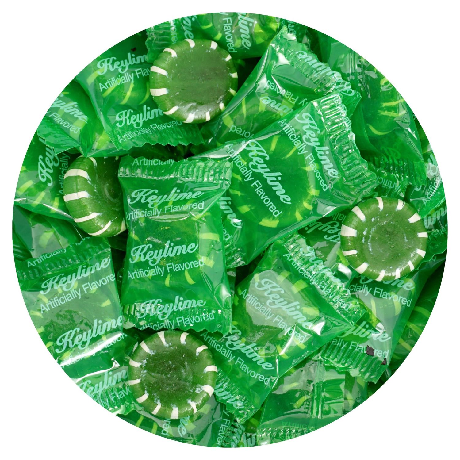 Key Lime Discs Hard Candy, 3 Pound Bulk Candy (Approx. 225 pcs.), Individually Wrapped Keylime Candy, The Hampton Popcorn &amp; Candy Company