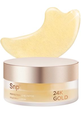SNP K Beauty 24K Gold Perfection Eye Patch Nourishing Under Eye Patches for Wrinkles and Dark Spots Under Masks for Puffy Eyes and Dark Circles Korean Collagen Skincare 60 Patches