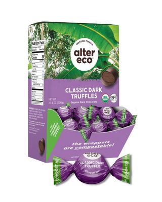 Alter Eco Classic Dark Chocolate Truffles Pure Dark Cocoa, Fair Trade, Organic, Non-GMO, Gluten Free Dark Chocolate Truffles 60 Truffles